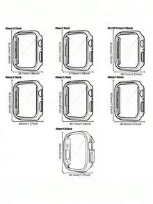 10片装男女通用PC+钢化玻璃全框保护套，防震时尚，兼容40/41/42/44/45/49mm手表，兼容 Ultra/SE/Series 10/9/8/6/5/4，手表屏幕保护必备配件，适用于日常、办公、居家等各种场合。防水防摔防刮花。 - 10 Colors - 查看 3
