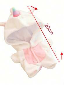 4 Styles 20cm Long Dinosaur, Shark, Unicorn, Cow Pattern Jacket, Suitable Only For 20cm Dolls - White - View 3