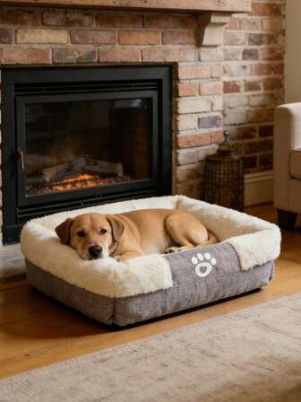 1 pieza Nido de mascota cálido de felpa Nido antideslizante Duradero Cama para gato Cama para perro Adecuado para mascotas pequeñas/medianas/grandes Almohadilla cómoda para interiores