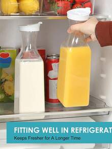 Diese quadratische Wasserflasche ist aus transparentem Kunststoff mit Klapptop-Design und stoßabsorbierender Funktion. Sie eignet sich zum Aufbewahren von Wasser, Eistee, Saft, Limonade, Milch, Cold Brew Kaffee und mosambikanischen Cocktails. Sie ist ein unverzichtbares Küchenutensil für Feiertagsdekorationen und ein hochwertiges Küchenhelfer für Zuhause. - Verschiedenfarbig - Übersicht 3