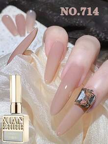 زجاجة طلاء أظافر شفاف من جيلي آيس 15 مل من ماركة XIANZHIHE، قابل للتقشير تحت أشعة UV LED، خالي من الفورمالديهايد، بشكل بيضاوي، ذو نهاية لامعة، بنقشة صلبة، مناسب لصالونات الأظافر ومستلزمات تقنية الأظافر DIY