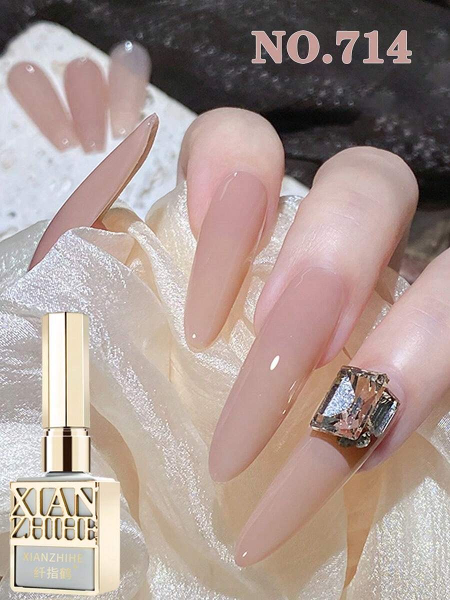 زجاجة طلاء أظافر شفاف من جيلي آيس 15 مل من ماركة XIANZHIHE، قابل للتقشير تحت أشعة UV LED، خالي من الفورمالديهايد، بشكل بيضاوي، ذو نهاية لامعة، بنقشة صلبة، مناسب لصالونات الأظافر ومستلزمات تقنية الأظافر DIY