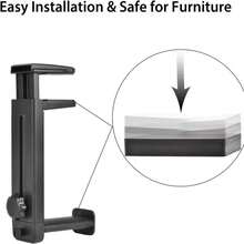 2-In-1 Heavy-Duty Headphone Stand With Adjustable Height And Swivel Clamp - Space-Saving Desktop Stand With Cable Management - Multicolor - View 3