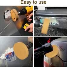 2X RUBBER ERASER CARAMEL WHEEL WITH FREE DRILL ATTACHMENT S509509 88mm - Yellow - View 4