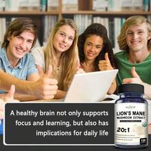 Lion's Mane Mushroom 120 Capsules - Natural Ingredient Extract - Memory Booster - Support Sleep & Emotional Health - 1 chai - Xem 7
