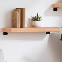 Larryhot Estante de pared madera de roble tratada marrón claro 60x20x6cm, Fácil de montar, elegante y hermoso, y conveniente para almacenar artículos, es una opción ideal para el almacenamiento y la decoración del hogar. - Marrón - Ver 1