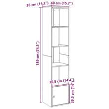 Larryhot Libreria Grigio Cemento 40x36x189 cm in Legno Multistrato, Facile da assemblare, dall'estetica elegante e raffinata, pratica per riporre gli oggetti, la scelta ideale per l'organizzazione e la decorazione domestica - Grigio - Visualizzare 8