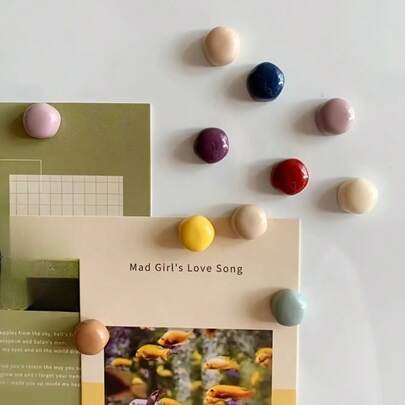 2/8/10/12 piezas Imanes redondos brillantes y coloridos - Encantadores imanes decorativos para la cocina, pizarra de oficina, gabinete de almacenamiento y lavavajillas - Ideal para la decoración del hogar y regalo del Día de la Madre, Imanes para refrigerador