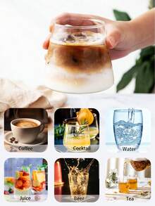 1pc/2pcs 360ml/12.17oz Mountain Creative Glass,Cone-Shaped Glass Cup,Iced Coffee Cup,Heat-Resistant Drinking Glasses, Creative Mount Water Cup,Clear Glass Cup,Beer Glass, Cocktail Glass,Heat-Resistant Glass Cup - Transparent - View 9