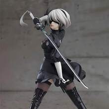 Striking Black Anime Warrior Statue Graceful Swordswoman In Action Pose, PVC Collectible, Perfect Gift For Anime Enthusiasts - màu đen - Xem 2