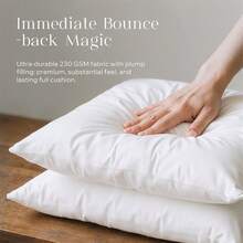 4pcs Minimalist Fiber Pillow Inserts, Premium Microfiber Square Hypoallergenic Throw Pillow Inserts, Suitable For Bedroom, Study, Chairs, All Season Washable - White - View 6