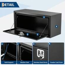 Caja de Herramientas para Camión con Candado y Llaves, Acero Resistente Impermeable, Organizador para Camioneta Caja de Camión RV Remolque, Negro - 36 x 18 x 18 pulgadas - Ver 5