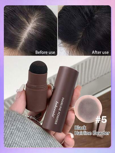 Hairline Styling Powder - Black, Root Touch Up Powder, Instantly Cover White Hair, Cover Hair Loss, Waterproof Hair Powder (For Thinning Hair), Hairline Shadow Powder Stick, Multi-Function Eyebrow Fiber, Beard Line