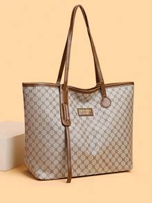 Niche Design New Large Capacity Floral Shoulder Underarm Card Holder Clutch 3 Pieces Set - Grey - View 2