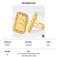 21k Gold-Plated Luxury Dubai Ring, Saudi Elegant Wedding Ring, Oman Islamic Women Party Jewelry - Coin Ring - View 39