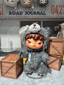 Caja ciega de llavero de peluche de la colección Hirono Road de POP MART, figura colgante de oso adorable con disfraz, juguete de peluche coleccionable, regalo (1 caja ciega) - Multicolor - Ver 5