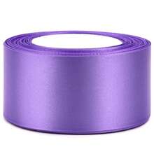 1 cuộn ruy băng satin polyester màu tím, thích hợp để đóng gói hộp quà, hộp kẹo, hộp bánh, trang trí hoa, tự làm hoa hồng, phụ kiện quần áo (Có sự khác biệt nhỏ về màu sắc do nhuộm máy). - Màu tím - Xem 5