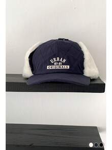 灯芯绒棒球帽，保暖内衬，冬季加厚护耳防风女式飞行员帽 - URBAN 菱形格雷鋒帽 - 查看 5