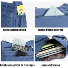 Bolsas de Mujer Impermeables Bolsos Cruzados para Mujer Correas Ajustables de Viaje con Múltiples Bolsillos Lona Bolsa de Hombro Gran Capacidad Bolso de Moda Emparejamiento Diario Bolso - Rosa - Ver 6