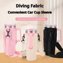 1pc 40oz Insulated Water Bottle Sleeve With Handle, Straw Cup Holder, Fits Various Outdoor Activities Like Walking, Cycling, Camping, Hiking, Multifunctional Water Bottle Accessory With Phone Pocket - Multicolor - View 1