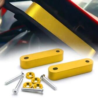 2 ชิ้น ตัวยกฝากระโปรงอลูมิเนียมอัลลอยด์, แผ่นยกฝาครอบเครื่องยนต์ดัดแปลงรถยนต์พร้อมสกรูติดตั้ง, ช่องระบายอากาศฝากระโปรงหน้าสำหรับรถยนต์ สเปเซอร์ช่วยระบายความร้อนของเครื่องยนต์, แหวนรองตัวยกสเปเซอร์ช่องระบายอากาศฝากระโปรงหน้ารถยนต์ เหมาะสำหรับรถยนต์ รถบรรทุก รถ SUV, อุปกรณ์เสริมสำหรับรถยนต์อเนกประสงค์