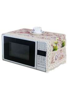 Microwave Oven Cover Dustproof Cotton Machine Protector Decorative Kitchen Appliance Cover With 2 Side Storage Pockets 13.78x39.37inches - Sunflower - View 2