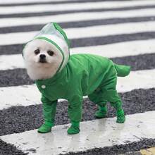 1pc Pet Cat Dog Waterproof Raincoat With Built-In Rain Boots, All-Season Pet Supplies - Multicolor - View 21
