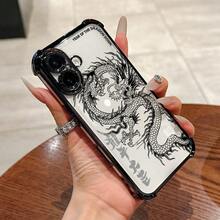 Funda de teléfono de lujo premium a prueba de golpes y resistente a caídas Funda de teléfono: Más de 15 modelos disponibles, funda de teléfono transparente con patrón de dragón electrochapado de cuatro esquinas anti-caída para iPhone 17/17 Air/17 Pro/17 Pro Max/16/16 Plus/16 Pro/16 Pro Max/15/15 Plus/15 Pro/15 Pro Max/14/14 Plus/14 Pro/14 Pro Max/13/13 Pro/13 ¡Regala a tu amado teléfono una funda protectora confiable! - 1 pieza - Ver 9