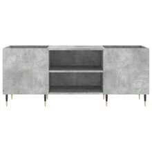 Meuble à disques vidaXL, gris béton, 121 x 38 x 48 cm, matériau à base de bois - Gris - Voir 5