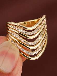 1 buc inel elegant cu zirconiu cubic, cadou de Ziua Îndrăgostiților pentru femei, potrivit pentru nuntă, logodnă, aniversare, ocazii de petrecere