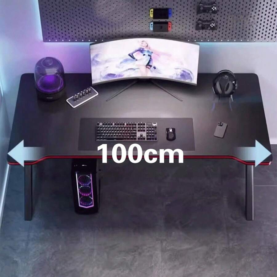1pc E-Sports Game Table, Suitable For Home Use And Hotel E-Sports Rooms, Easy To Install - Black - View 1