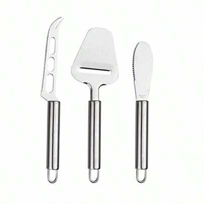 3 Stück Käsemesser Set, Edelstahl Käsehobel, Käse Werkzeuge, Geeignet zum Schneiden von Käse und zum Teilen in Kleine Stücke(3 Arten)