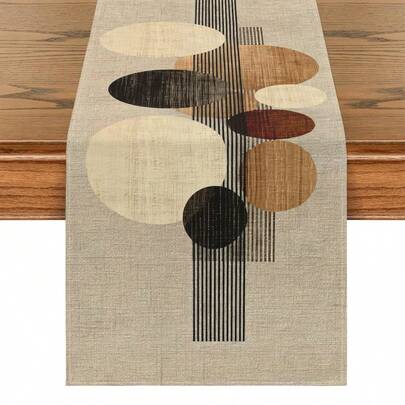 1pc Bohemian Style Linen-Like Table Runner, Modern Dining Table Mat, Rectangular Tablecloth, Washable, Suitable For Kitchen, Dining Table, Party, Wedding Decoration, Entryway, Home Gathering, Coffee Table, Living Room