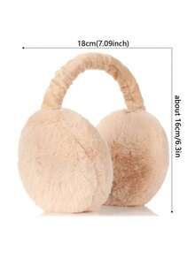 1pc Unisex Solid Color Earmuffs - Soft Plush Earmuffs, Foldable, Comfortable And Warm, Suitable For Outdoor Activities In Winter - Multicolor - View 7