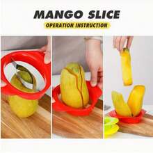 1pc Easy-Grip Mango Slicer - Creative Kitchen Gadget For Perfect Cuts, Durable Plastic Mango Cutter With Colorful Options, Ideal For Peeling & Core Removing, Fruit Slicer - Multicolor - View 4