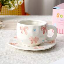 1 Cup 1 Saucer 300ml Handmade Coffee Cup & Saucer Set, Asymmetrical Latte Mug, Dessert Plate, New Afternoon Tea Ceramic Drinkware, Home Use Water Cup, Tea Cup, Fruit & Cookie Plate - Multicolor - View 5