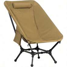 Silla Plegable Camping, Comoda, Portatil, Compacta y Resistente para Playa, Pesca, Senderismo, Exterior y Descanso, Impermeable con Bolsos Multiusos - Hill Comfort (Caqui).silla plegable/sillas de playa/sillas para jardin - Caqui - Ver 2