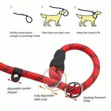 1条免手持狗绳，防拉扯反光狗绳，适用于大型犬，训练遛狗绳