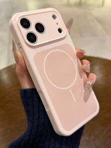 Funda de teléfono magnética inalámbrica de carga con silicona líquida de lujo con degradado, resistente a golpes y protectora para iPhone 17ProMax 17Pro 17 16 15 14 13 Pro Max - Rosa - Ver 5