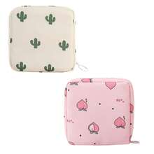 Period Pouch Sanitary Napkin Storage Bag Portable Tampon Storage Bag For Panty Liners Tampons Menstrual Cups Pouches Sanitary Pads Organizer - Pink - View 4