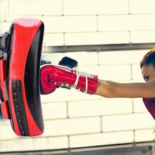 Alomejor Almohadilla de Patadas Curva con Punta Duradera Objetivo de Manos y Pies para Entrenamiento de Boxeo Muay Thai TSHS - Negro - Ver 5