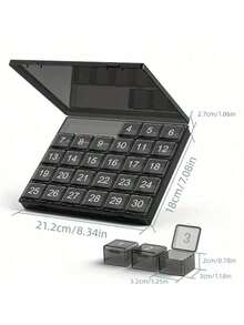 1pc 30-Slot Pill Box, 2pcs 30-Day Pill Organizer, Monthly Medication Storage Box, 30-Compartment Pill Case, Travel Monthly Medication Box, Storage Container