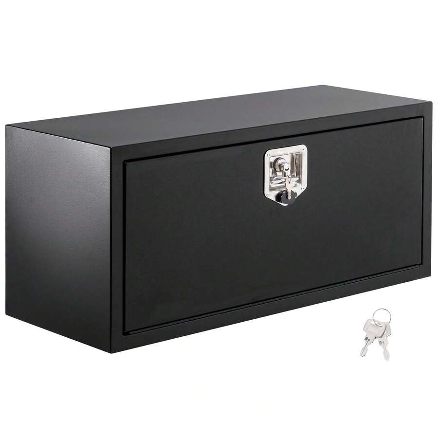 Caja de Herramientas para Chasis de Camión de Acero, Caja de Herramientas Inferior con Candado, Impermeable y Resistente, Organizador de Almacenamiento para Guardado de Herramientas - Negro - 30 pulgadas - Ver 1