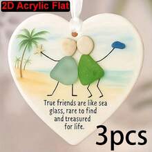 2D Acrylic Friendship Heart Pendant, Friendship Charm, Perfect Gift For Friends