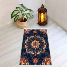 1pc Vintage Floral Carved Prayer Mat, Middle Eastern Style Devotional Rug - Multicolor - View 3