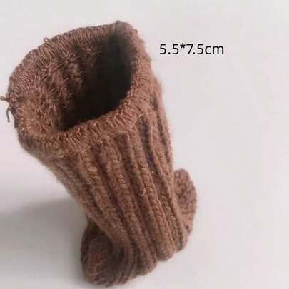 4个防滑爪印桌腿套；1个可爱椅腿垫；适用于家居和门把手；加厚猫爪椅腿保护套；套在椅子上，使用这些针织桌腿套保护您的地板和家具。