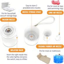 RAF Máy bơm chân không 2 trong 1 với chức năng hút chân không và bơm hơi, thiết kế nhỏ gọn, dùng để bơm và xả hơi cho phao bơi, nệm hơi, đệm, đồ bơm hơi, túi đựng đồ hút chân không và quần áo. Sử dụng trong nhà bếp. Ưu đãi đặc biệt mùa xuân/hè. - Nhiều màu - Xem 11