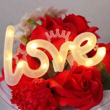1pc Love Letter Shaped Light, 3 Lighting Modes, Color Options, Suitable For Gift Box Decor, Cake Decor, Bouquet Decor Light, Valentine's Day Decor String Light - White - View 10