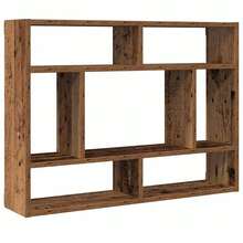 Larryhot Mensola a Muro Legno Antico 75x16x55 cm in Legno Multistrato, Facile da assemblare, dall'estetica elegante e raffinata, pratica per riporre gli oggetti, la scelta ideale per l'organizzazione e la decorazione domestica - Castano - Visualizzare 2