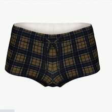 Women Y2k Plaid Shorts Bikini Set Halter Triangle Bikini Top Micro Shorts Sets Aesthetic Gingham Swimsuit - màu đen - Xem 5